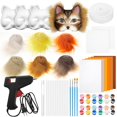 thumbnail image 1 of Kit de mascarillas Therian DIY Seenelling, 33 unidades, con máscara de gato en blanco, 1 of 6