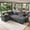 Gray, variant on Aenkyo 7-Seat Corduroy U-Shaped Sectional Sleeper Sofa Bed with Storage Chaise and USB Charging, Gray