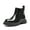 ALL BLACK, variant on Girls Chelsea Boots Side Zipper Lug Sole Ankle Booties Toddler/Little Kid/Big Kid