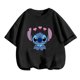 thumbnail image 3 of Camiseta de manga corta con estampado de Stitch para niña, ropa de dibujos animados para niño de 3 a 12 años, camisetas de cumpleaños para niño, mono de camión para niño, 3 of 5