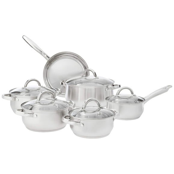Heim Concept Stainless Steel 12-Piece Cookware Set, Silver