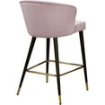 thumbnail image 2 of Meridian Furniture Cassie 28"H Velvet Counter Stool in Pink (Set of 2), 2 of 7
