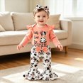 thumbnail image 4 of Vedolay Newborn Baby Girl Clothes 3 6 9 12 18 Months Ruffle Long Sleeve Romper Bodysuit Pants Headband Set 3PCS Cute Baby Girl Fall Winter Outfits, 4 of 8