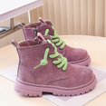 thumbnail image 7 of MEZZALL Child Girls Fashion Suede Ankle Boots With Side Zipper And Lace Up Design Autumn Winter Casual Wear Comfortable Sole Lovely Outdoor Solid Color Shoes, 7 of 7