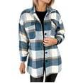 thumbnail image 1 of DPTALR Femmes Décontracté Manches Longues Peluche Manteau Long à Simple Boutonnage Hauts Blouse Manteau, 1 of 9