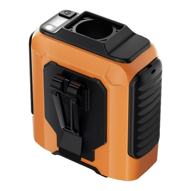 Ventilador de cintura portátil de 100 velocidades, linterna, silencioso, manos libres, multiusos, recargable. Naranja