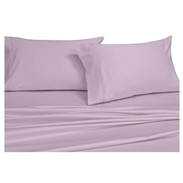 Royal Hotel Solid Lilac 550-Thread-Count Super-Deep 4pc King Bed Sheet Set 100-Percent Combed Cotton, Sateen Solid, Extra Deep Pocket