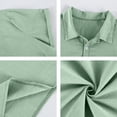 thumbnail image 5 of Resicozy Mens Polo Shirts Casual Short Sleeve Athletic T-Shirts Classic Linen Collar Shirt Summer Solid Color Tops Light Green 3XL, 5 of 7