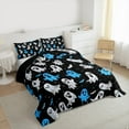 thumbnail image 3 of Manfei Teens Horror Ghost Full Size Comforter Sets, Happy Halloween Bedding Comforter Set, Gothic Cartoon Theme Reversible Bedding Sets, Breathable Home Decor, 3pcs, 3 of 8