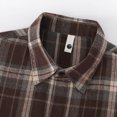 thumbnail image 6 of Felirenzacia George Men's and Big Men's Tartan Shirt, Chest Pocket Long Sleeve Plaid Shirt,Coffee,L, 6 of 9
