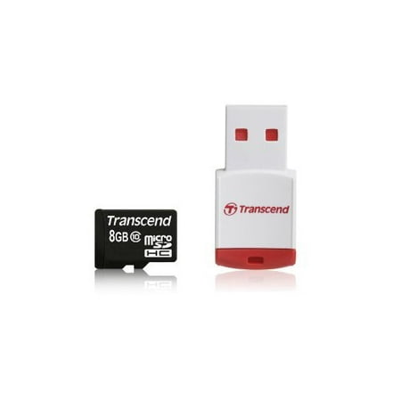 UPC 760557821472 product image for Transcend microSDHC10 + P3 Card Reader - Flash memory card - 8 GB - Class 10 - m | upcitemdb.com