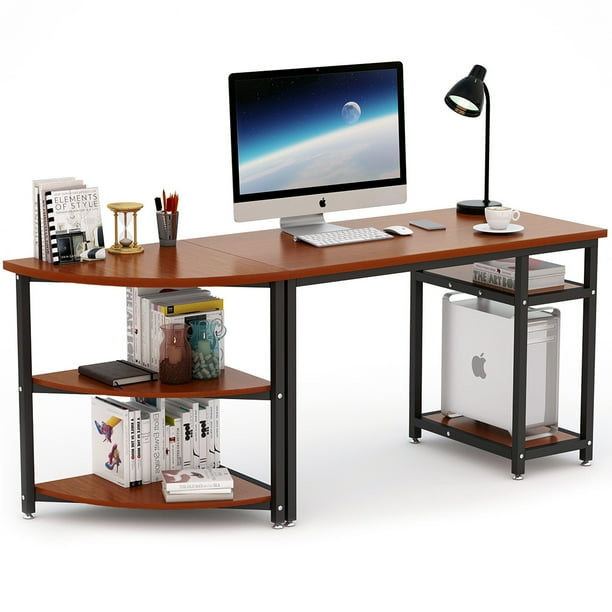 70 Computer Desk With Shelves Tribesigns Modern 47 Office Desk