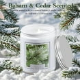 thumbnail image 2 of Homsolver Balsam Fir Pine Candle, Christmas Scented Candles, Holiday Natural Soy Candles with 50+ Hour Burn Time, Cedar Tree Scent Gifts for Women Men, Wedding Favors Guests, Souvenir, 2 of 3