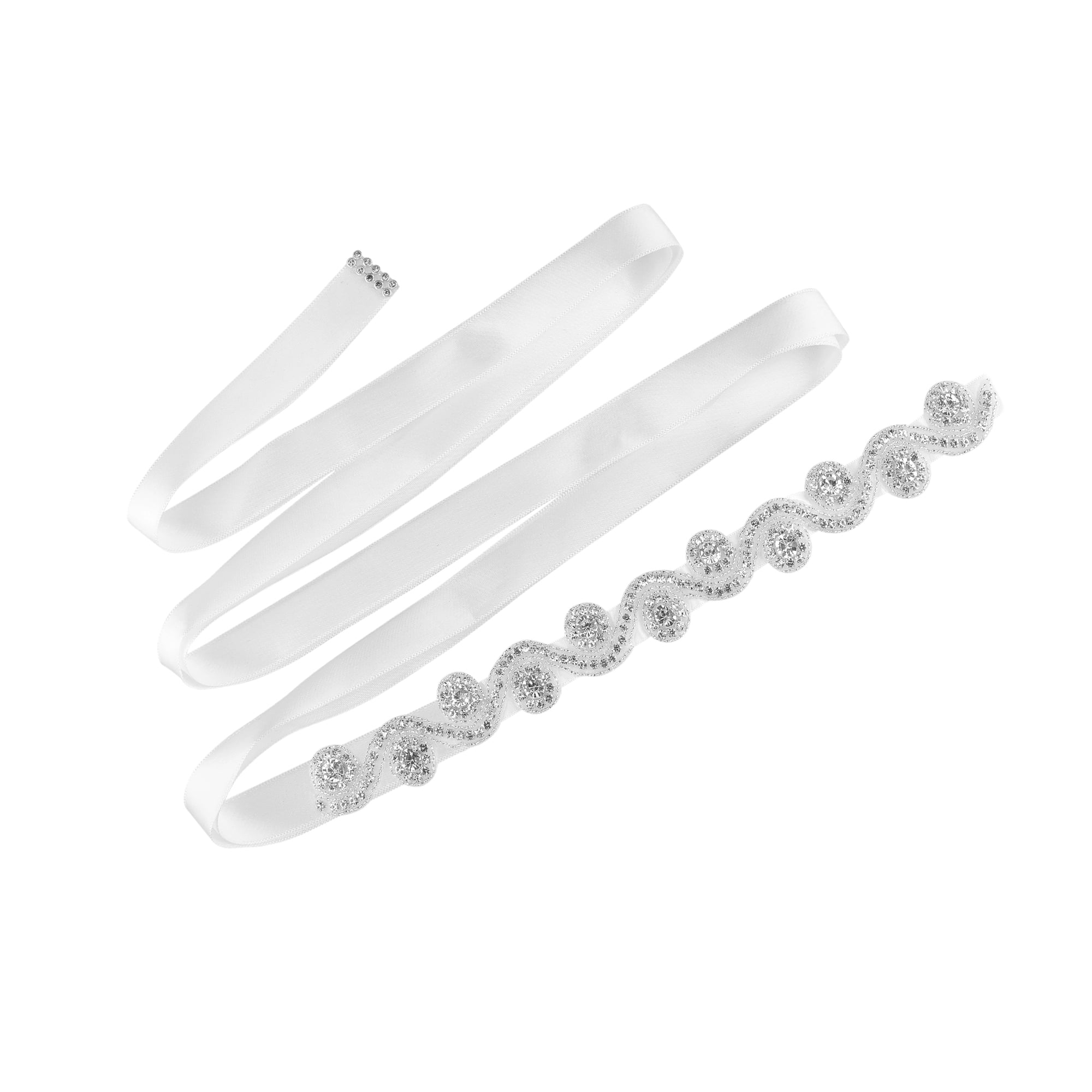 Allegra K Women's Wedding Dress Sash Ribbon Rhinestone Bridal Belt