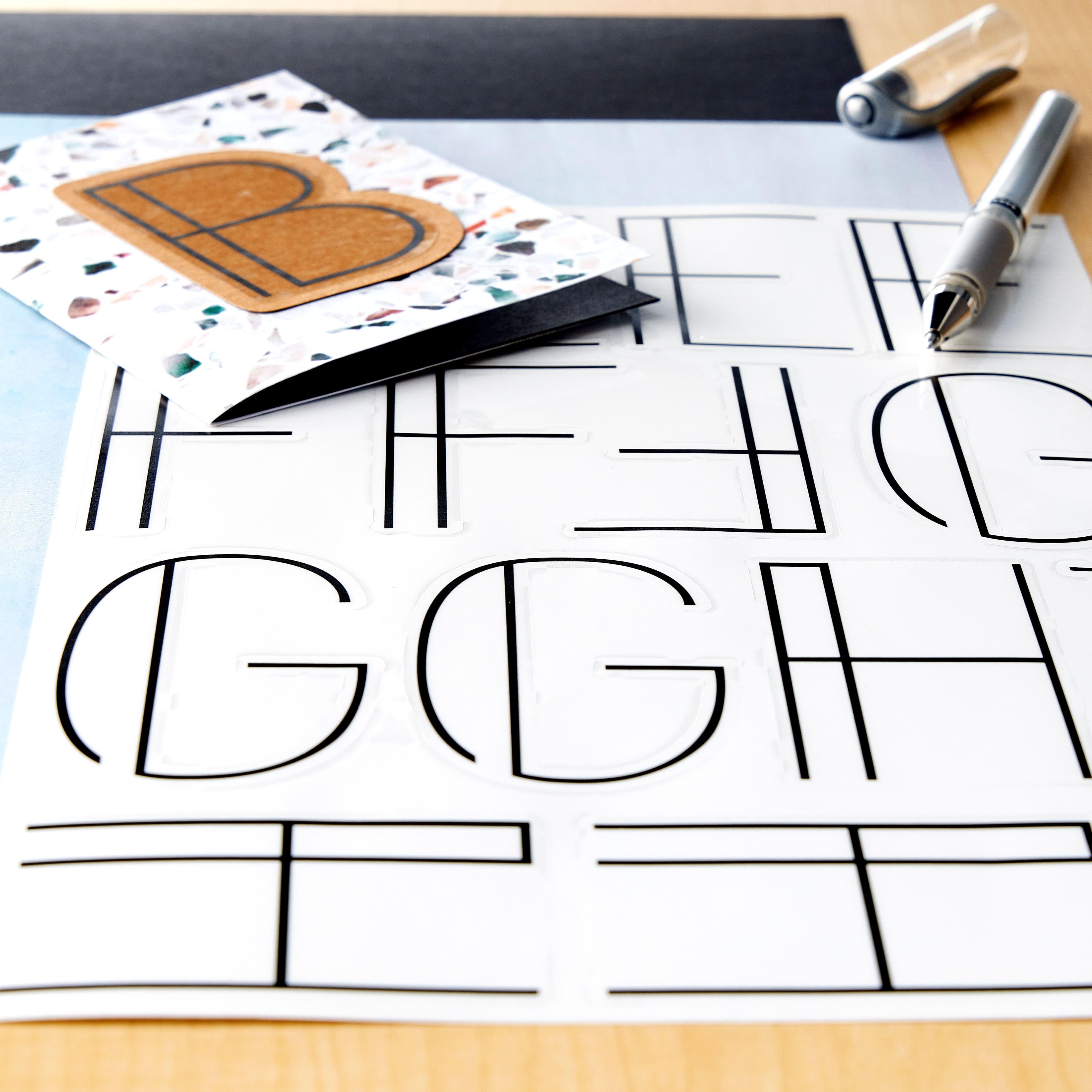 Recollections Black Lines Alphabet Stickers, 12 Pack