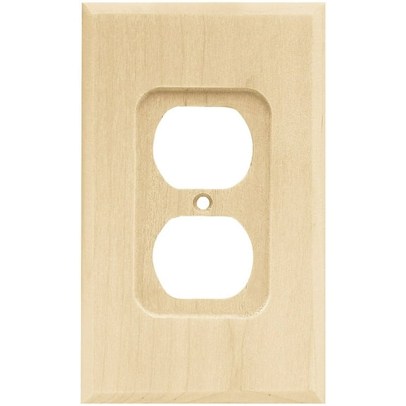 Brainerd 64667 Wood Square Single Duplex Wall Plate - 6 Pack