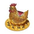 thumbnail image 3 of Organizador de joyería Decoración de esculturas de pollo Organizador de baratijas decorativas Pendientes Oro, 3 of 8