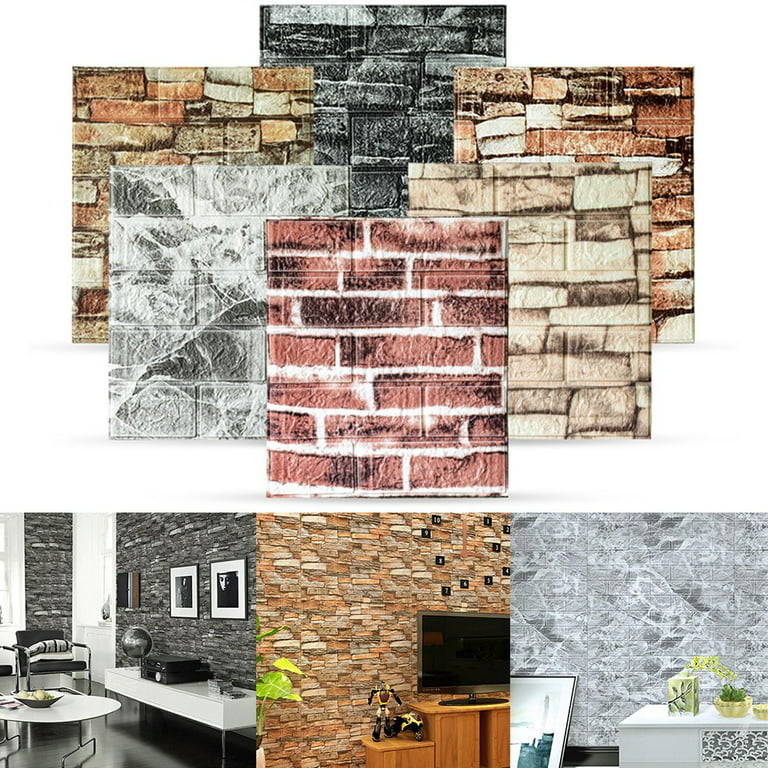 10pcs 3D Black Marble Mosaic Adhesive Bath Kitchen Wall Stair