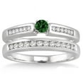 thumbnail image 2 of 1.25 Carat Emerald & Diamond Affordable Bridal Set on 10k White Gold, 2 of 2