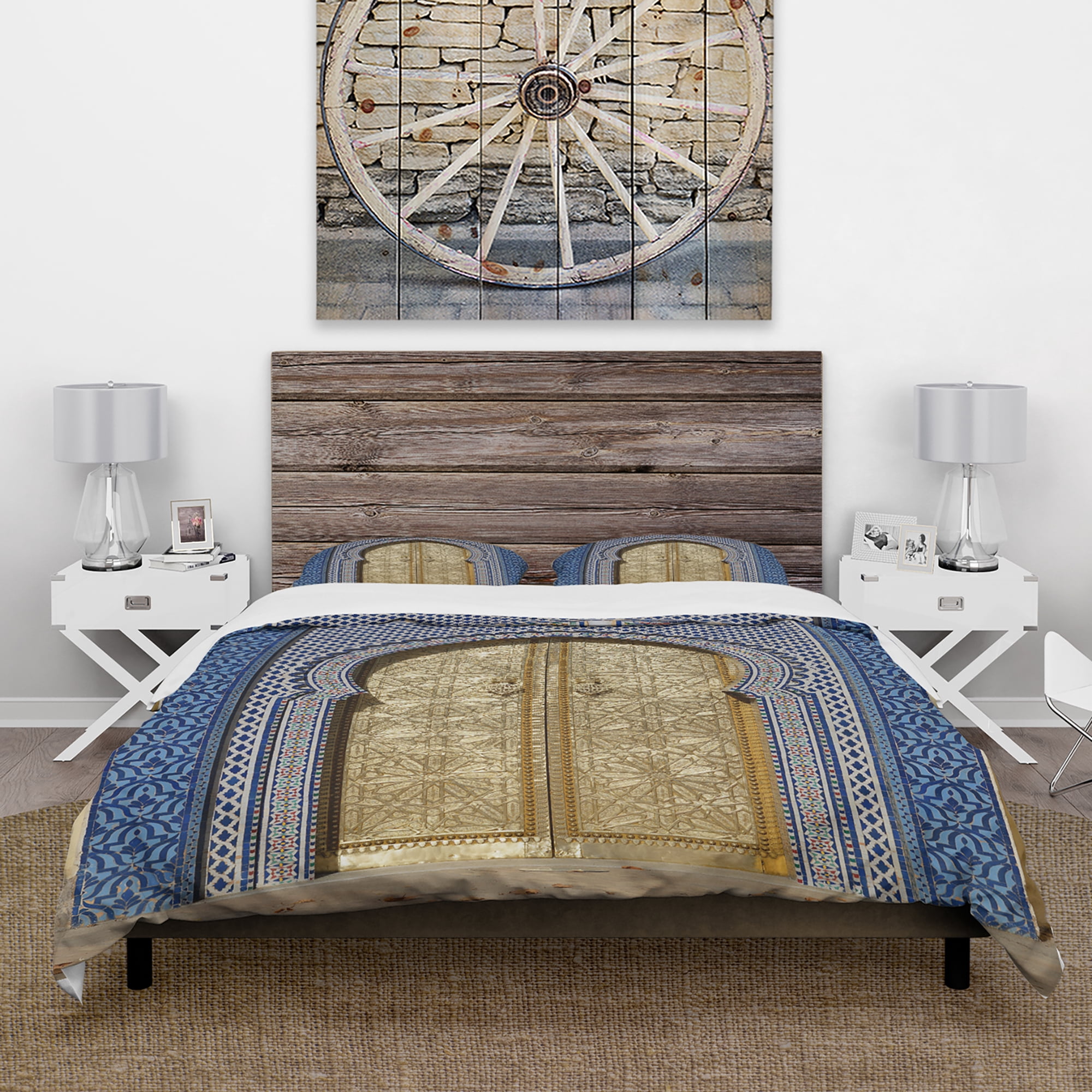 Designart 'Morroco Palace Golden Doors' Vintage Duvet Cover Set