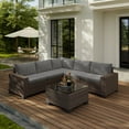 thumbnail image 5 of Patio Furniture Set on Sale, Outdoor Rattan Wicker Rocking Chair with Coffee Table for Backyard, Poolside, Porch, 5 of 8