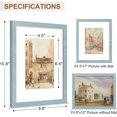 thumbnail image 4 of decorUhome 8x10 Solid Wood Picture Frame, Display 5x7 Pictures with Mat or 8x10 without Mat, Photo Frame for Home Decor, Rustic Blue, 4 of 9