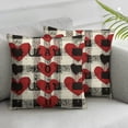 thumbnail image 3 of nygtbtfer Valentines Day Pillow Covers Set of 2Red Love Heart Throw Pillow Cover Buffalo Plaid Farmhouse Cushion Covers Wedding Anniversary Pillow Cases for Home Decor White, 3 of 7
