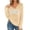 V456 Khaki, variant on Womens Tops Knit Lightweight Letter Print Long Sleeve V Neck Summer Soft Comfortable Tee Khaki L