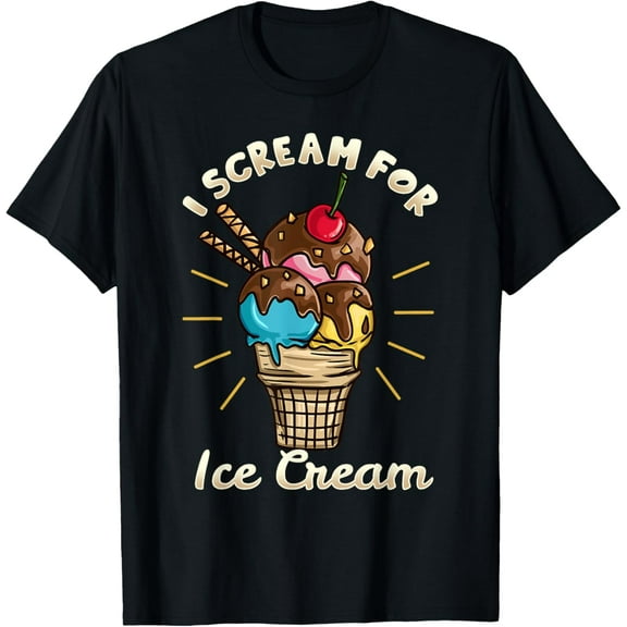 Ice Cream T-Shirt for Men Women Girls KidsPure cotton short-sleeved shirts for both men and women