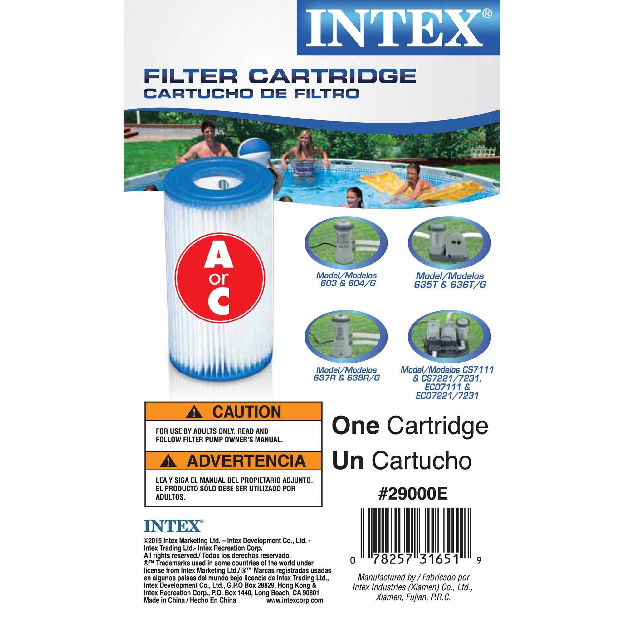 Intex 18' x 48" Inflatable Outdoor Pool Set with Filter Cartridges (6 Pack)