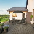 thumbnail image 4 of Costway 6pcs Meubles de Patio Ensemble de Jardin Parasol W / Table & 4 Chaises Pliantes Gris, 4 of 10