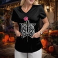 thumbnail image 4 of Godom V Neck Fall Shirts for Women Graphic T Shirts Cute Halloween Tee Tops, 4 of 7