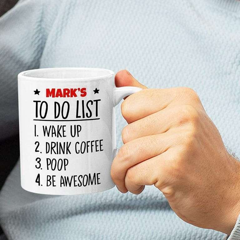 Funny Coffee Cups Wake Up Drink Coffee Mugs for Men Fun Birthday
