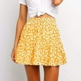 thumbnail image 3 of Modegal Women's Floral Print High Waist Pleated Skater Skirt Ruffle Flared Beach Mini Skirt, 3 of 6