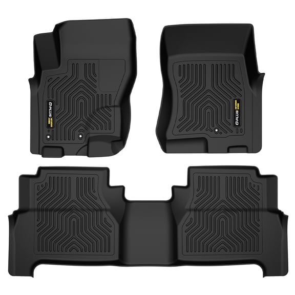 Floor Mats Fit for Nissan Frontier Crew Cab 2008-2021 TPE Floor Liners All Weather Protection 3 Piece Black Floor Cargo Liners