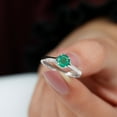 thumbnail image 4 of Rosec Jewels Natural Emerald Promise Ring for Women - May Birthstone Ring - AAA Quality - Ready to Gift with Jewelry Box, 14K White Gold, US 4.00, 4 of 8