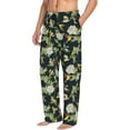 thumbnail image 3 of Mens Pajama Pants - Soft Sleep & Lounge Pants for Men, Bird and Flower Print Cuteness Casual PJ Bottoms Pants with Pockets, 3 of 5