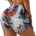 thumbnail image 2 of Kdxio 3D Butterfly Print Workout Shorts for Women Seamless Soft Smooth Gym Yoga Scrunch Active Shorts, 2 of 5
