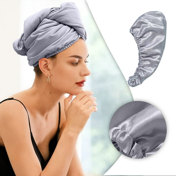 Toalla para el cabello, turbantes para cabello mojado, toallas para secar el cabello rizado, toallas para el cabello de mujer, toallas de secado rápido para cabello largo, rizado y grueso.