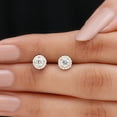 thumbnail image 4 of Rosec Jewels Lab Grown Diamond Halo Earrings - Round Studs Earrings for Women - EF-VS Quality - Ready to Gift, 10K Yellow Gold, 4 of 7