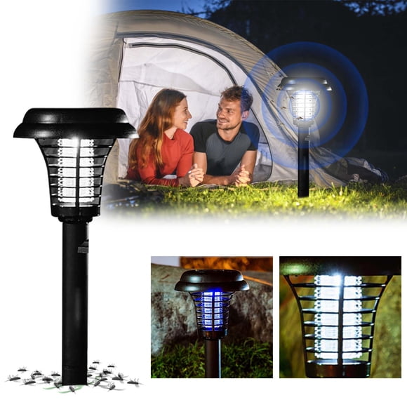 Fiudx Lámpara Solar Antimosquitos, Luz Led Repelente de Insectos para Exteriores, Linterna Ecológica para Jardín, Diseño Resistente a La Lluvia, Dos Colores de Iluminación, para Patio o Terraza, Solu