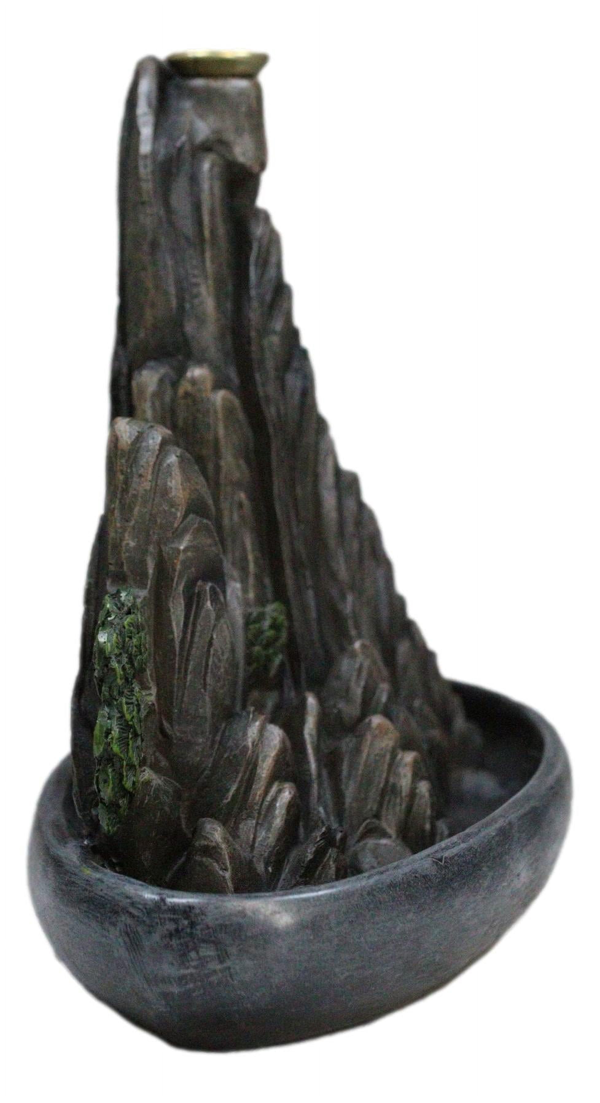 Eastern Feng Shui Tranquil Zen Rocky Mountain Range Backflow Cone Incense Holder