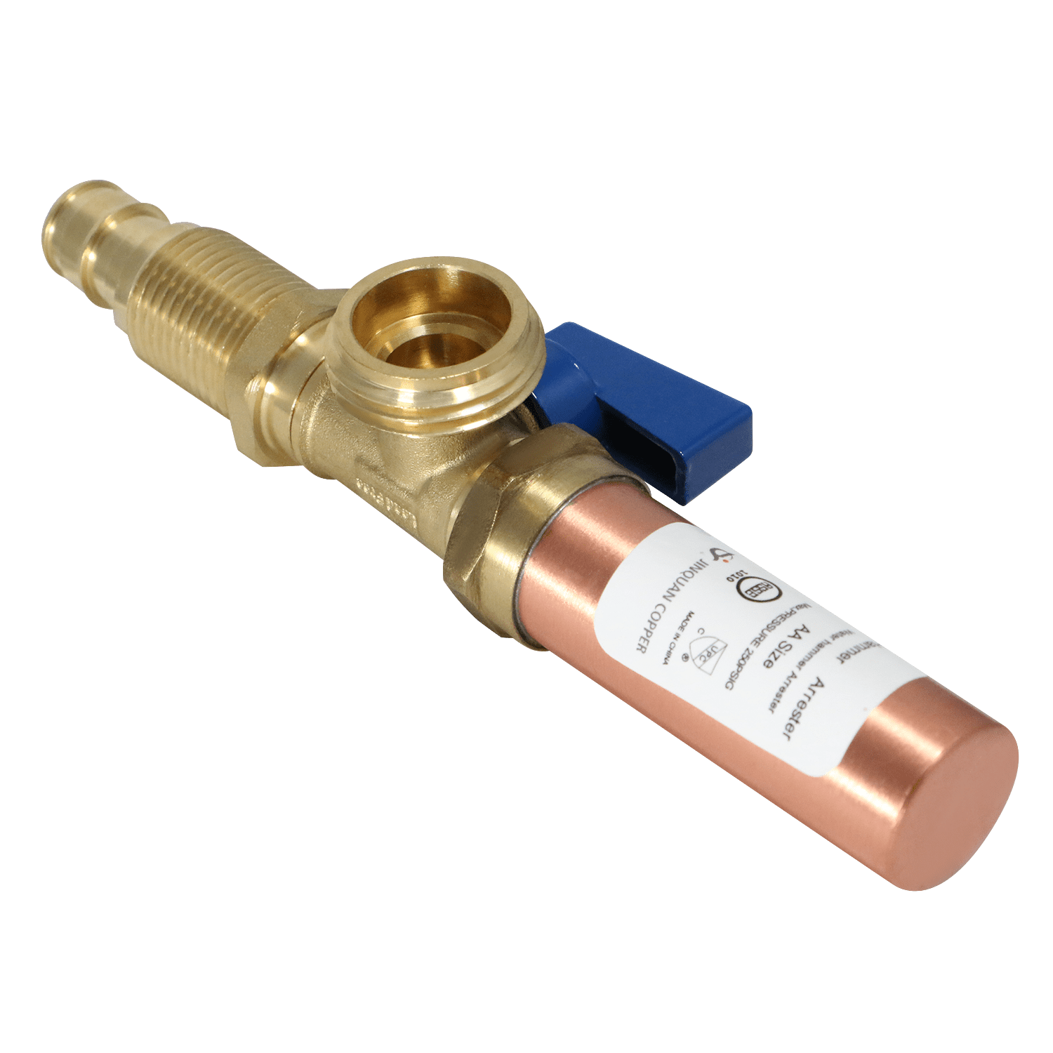 10 Pack XFITTING Premium Washing Machine Outlet Stop Valve with Hammer Arrestor, 1/2 Inch Pex A x 3/4 Inch MHT, Blue Handle, Pex A Expansion Version