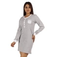 thumbnail image 3 of Moomaya Womens Solid Nightshirt Full Sleeve Sleepwear Nightgown W/ Patch Pocket, 3 of 8