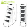 thumbnail image 3 of 4 Step Ladder, KK KINGRACK Folding Metal Step Stool with Wide Pedal & Safety Lock for Home Office, 330 lbs, White, 3 of 7