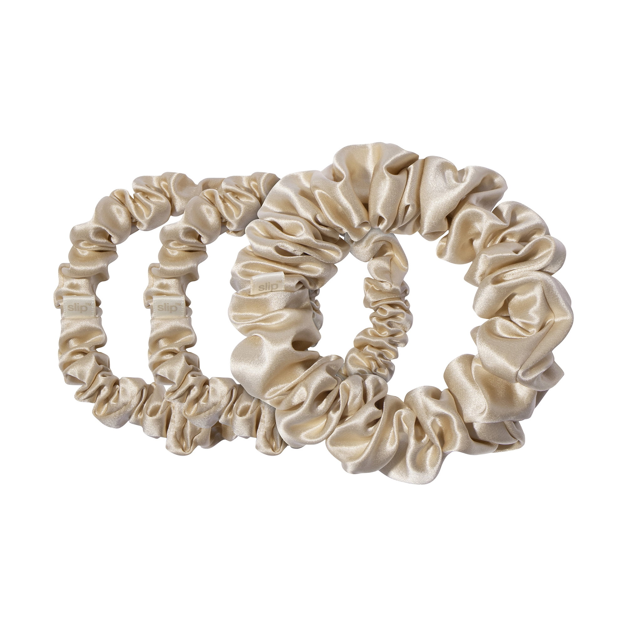 slip pure silk back to basics assorted scrunchies - blonde