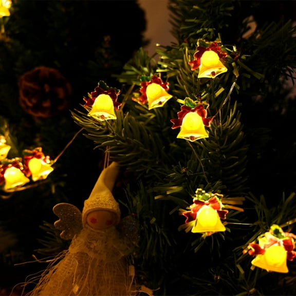 VOTRUDI Christmas Tree Lights,6.6ft 20 Count String Lights,Battery Operated Xmas Lights Waterproof for Indoor Outdoor Wedding Holiday Party Home Decor,Yellow