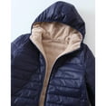 thumbnail image 4 of Black and Friday Clothing Sales Idoravan Women's Quilted Puffer Coat,Women's Plus Fleece Cotton Jacket Warm Lamb Fleece Top Coat Sweater Coat Navy XL, 4 of 8