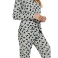 thumbnail image 5 of INSPIRE CHIC Women's Sleepwear Lounge Soft Nightwear with Pockets Long Sleeve Pajama Set L Gray-Black, 5 of 5