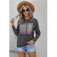 thumbnail image 2 of ABPHQTO Sudadera de mujer gris GOOD VIBES Graphic Pullover, 2 of 5